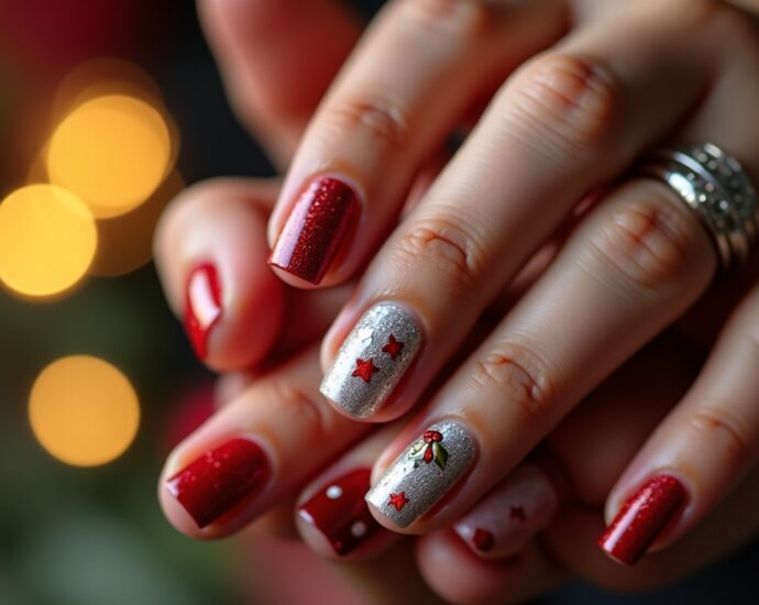 Designs d'ongles festifs : idées stylées pour briller pendant les fêtes